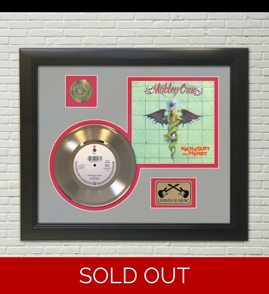 Motley Crue Kickstart My Heart Gold Framed 45 Display